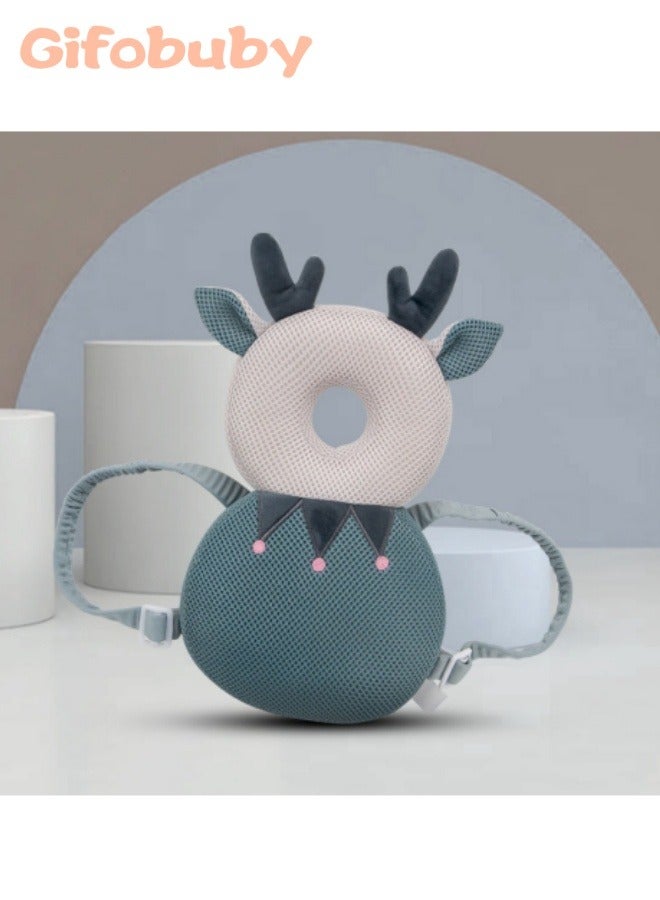 Gifobuby Fawn Baby Backpack Pillow, Elk Baby Head Protection Pillow Pad Toddler Headrest Pillow Baby Neck Wings Nursing Drop Resistance Cushion Baby Toy Pillow  - Image 1