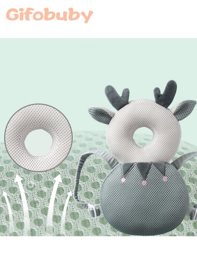 Gifobuby Fawn Baby Backpack Pillow, Elk Baby Head Protection Pillow Pad Toddler Headrest Pillow Baby Neck Wings Nursing Drop Resistance Cushion Baby Toy Pillow  - Image 2
