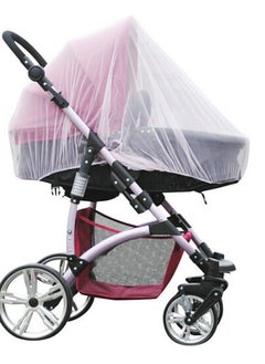 Daytoyz Baby Stroller Insect Net Cover, 59 Inch Large Size for Stroller, Infant Carriers, Car Seats, Cribs, Bassinets, Playpens, Full Mesh Cover (White) Polyester Mesh  - Image 1