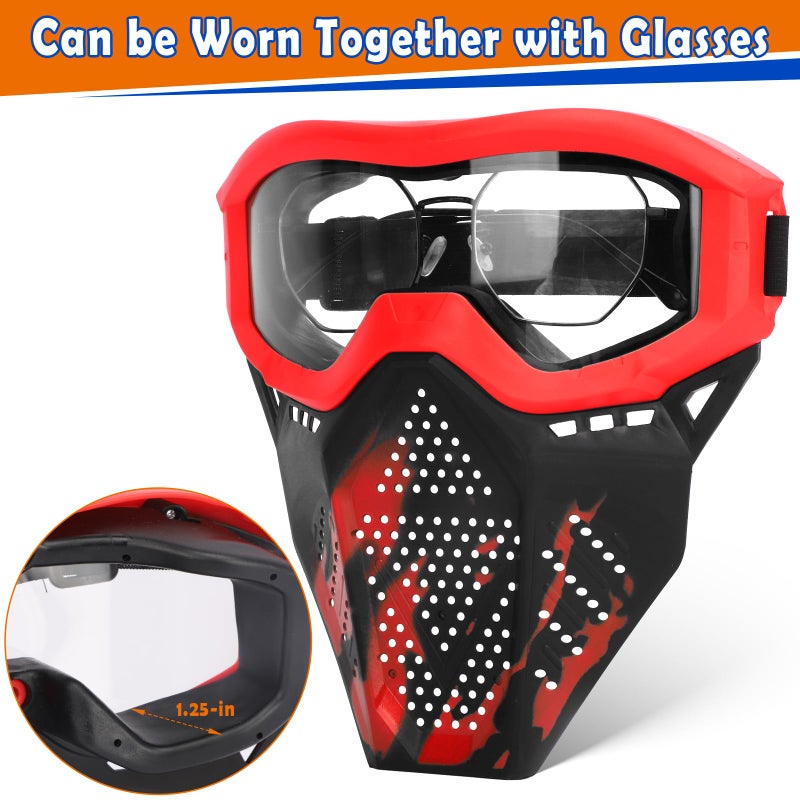 POKONBOY 4 Pack Tactical Mask for Kids, Safety Goggles Compatible with Nerf Rival, Apollo, Zeus, Khaos, Atlas, & Artemis Blasters Age 8+ Years Old - Image 4