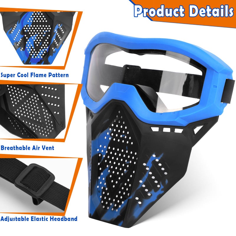 POKONBOY 4 Pack Tactical Mask for Kids, Safety Goggles Compatible with Nerf Rival, Apollo, Zeus, Khaos, Atlas, & Artemis Blasters Age 8+ Years Old - Image 3