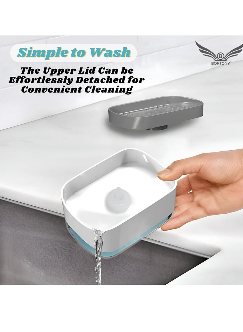 ELTRAZONE "Kitchen Soap Pump Dispenser with Sponge Holder: Integrated Liquid Container for Dishwashing" - Image 3