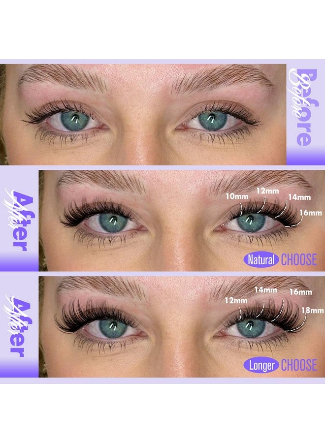 Pawotence Lash Clusters Kit Wispy Lash Extension Kit 10-18Mm Cluster Eyelash Extensions Kit Individual Lashes 144Pcs D Curled Eyelash Clusters With Lash Bond And Seal, Lash Tweezers For Self Use - Image 1