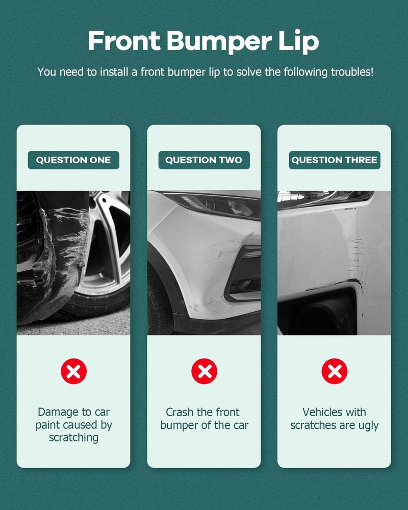 SCITOO سبويلر أمامي يناسب 2018-2020 هوندا أكورد سيدان بلمسة لامعة سوداء لأسفل الصدام الأمامي - Image 2