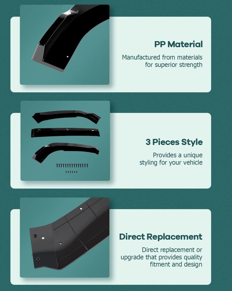 SCITOO سبويلر أمامي يناسب 2018-2020 هوندا أكورد سيدان بلمسة لامعة سوداء لأسفل الصدام الأمامي - Image 4