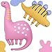 Paeyeq Giant Dinosaur Foil Balloons 3843 Inch Big Cute Pink Yellow Dinosaur Helium Inflatable Foil Balloon for Girls 1st 3rd Dino Theme Birthday Baby Shower Kindergarten Jungle Party Decorations Supplies - Image 3