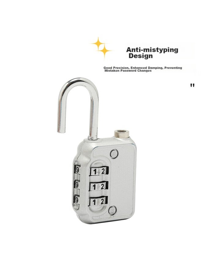 Forty thousand kilometers 40,000 Km Combination Padlock Anti-theft Travel Luggage Lock Suitcase Backpack Padlock Gym Locker Combination Lock Sw3105 Silver  - Image 5
