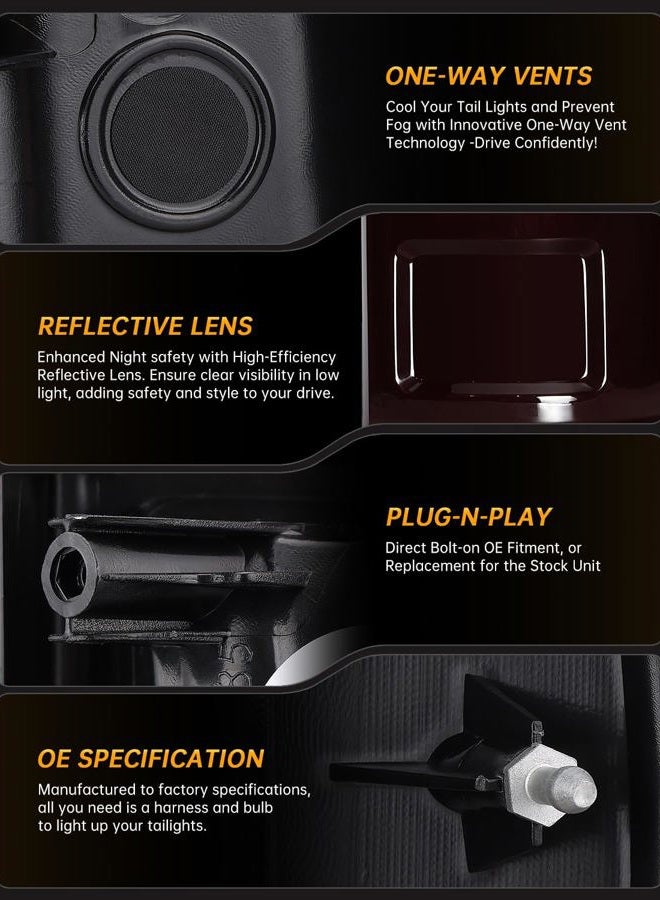 OKLPF LED Tail Light Compatible With 2008-2016 Ford Ff250 F350 F450 F550 Super Duty,Replace BC3Z13404A FO2801208,Replace Black Rear Brake LED Taillight Assembly,Driver and Passenger Side - Image 5