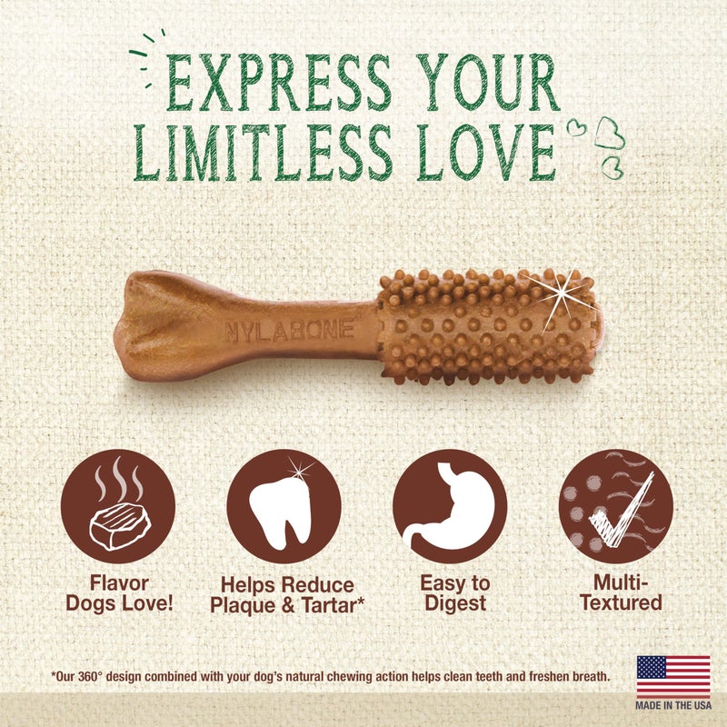 Nylabone Nutri Dent Dog Dental Chews - Natural Dog Teeth Cleaning & Breath Freshener - Dental Treats for Dogs - Filet Mignon Flavor, Small (28 Count) - Image 2