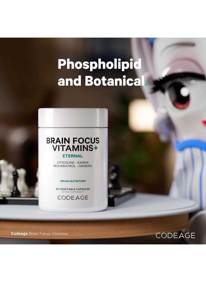Codeage Brain Focus Vitamins+ Nootropic Supplement with Citicoline as Cognizin, Panax Ginseng, Resveratrol, Gotu Kola, Vitamin B12 Methylcobalamin - Liposomal Delivery - Non-GMO - 60 Capsules - Image 5