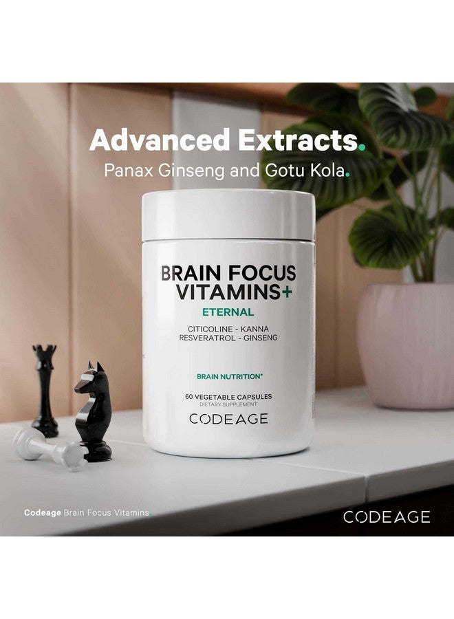 Codeage Brain Focus Vitamins+ Nootropic Supplement with Citicoline as Cognizin, Panax Ginseng, Resveratrol, Gotu Kola, Vitamin B12 Methylcobalamin - Liposomal Delivery - Non-GMO - 60 Capsules - Image 4