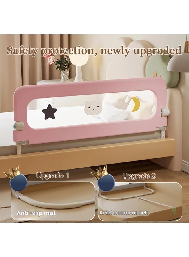 Y&D Baby Crib Fence Guardrail Baby Anti Fall Bed Side Barrier Travel Folding Young Children Convenient Bed Fence One Side Toddler Bed Rails For Toddlers,Infant Bed Rail Guard,Portable Baby Toddler Bed Rails Guard Bumper, Toddler Travel Bed Guard,Safety Bed Rails For Toddlers Fence Protector Bed Rails For Queen Kin - Image 3