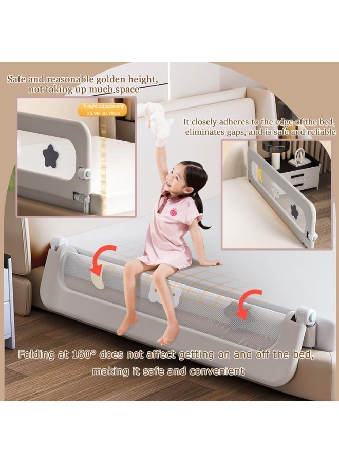 Y&D Baby Crib Fence Guardrail Baby Anti Fall Bed Side Barrier Travel Folding Young Children Convenient Bed Fence One Side Toddler Bed Rails For Toddlers,Infant Bed Rail Guard,Portable Baby Toddler Bed Rails Guard Bumper, Toddler Travel Bed Guard,Safety Bed Rails For Toddlers Fence Protector Bed Rails For Queen Kin - Image 4