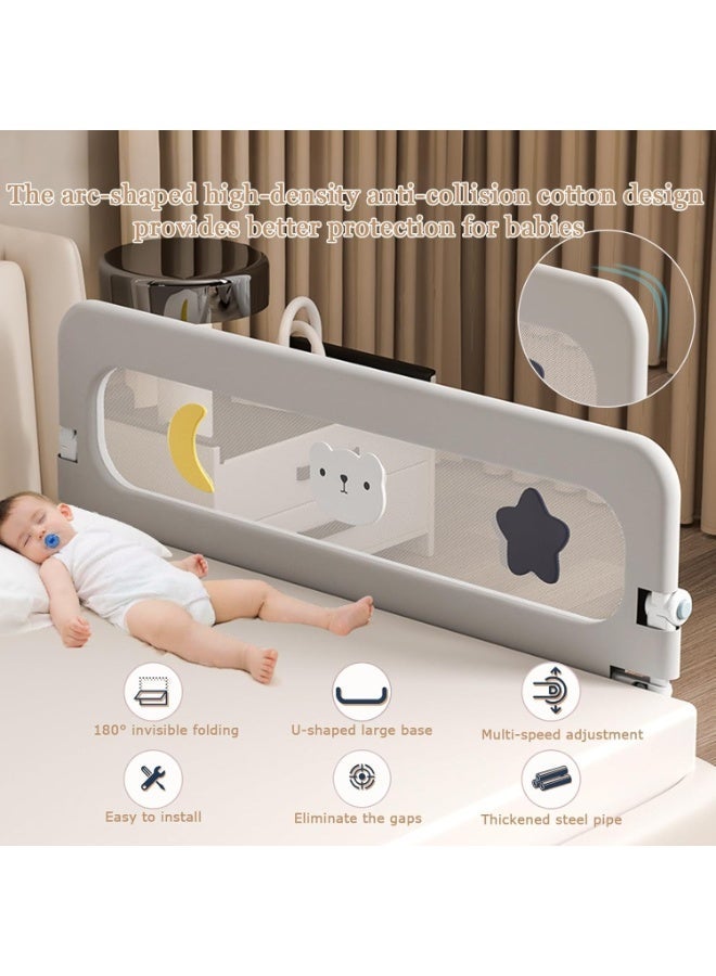 Y&D Baby Crib Fence Guardrail Baby Anti Fall Bed Side Barrier Travel Folding Young Children Convenient Bed Fence One Side Toddler Bed Rails For Toddlers,Infant Bed Rail Guard,Portable Baby Toddler Bed Rails Guard Bumper, Toddler Travel Bed Guard,Safety Bed Rails For Toddlers Fence Protector Bed Rails For Queen Kin - Image 5