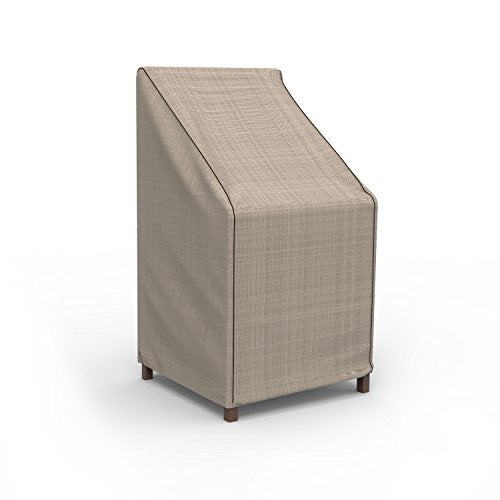 Budge English Garden Patio Stack Chairs Cover / Barstool Cover, Heavy Duty and Waterproof Patio Furniture Covers, Two-tone Tan - Image 1