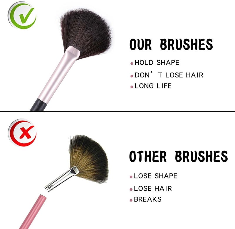 Energy Fan Brush Professional Blush Brush Soft Vegan Synthetic Makeup Brush for Face Highlighting,Buffing and Blending with Powder Cream Cosmetics Blusher Highlighter Applicator - Image 5