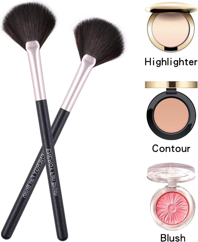 Energy Fan Brush Professional Blush Brush Soft Vegan Synthetic Makeup Brush for Face Highlighting,Buffing and Blending with Powder Cream Cosmetics Blusher Highlighter Applicator - Image 4