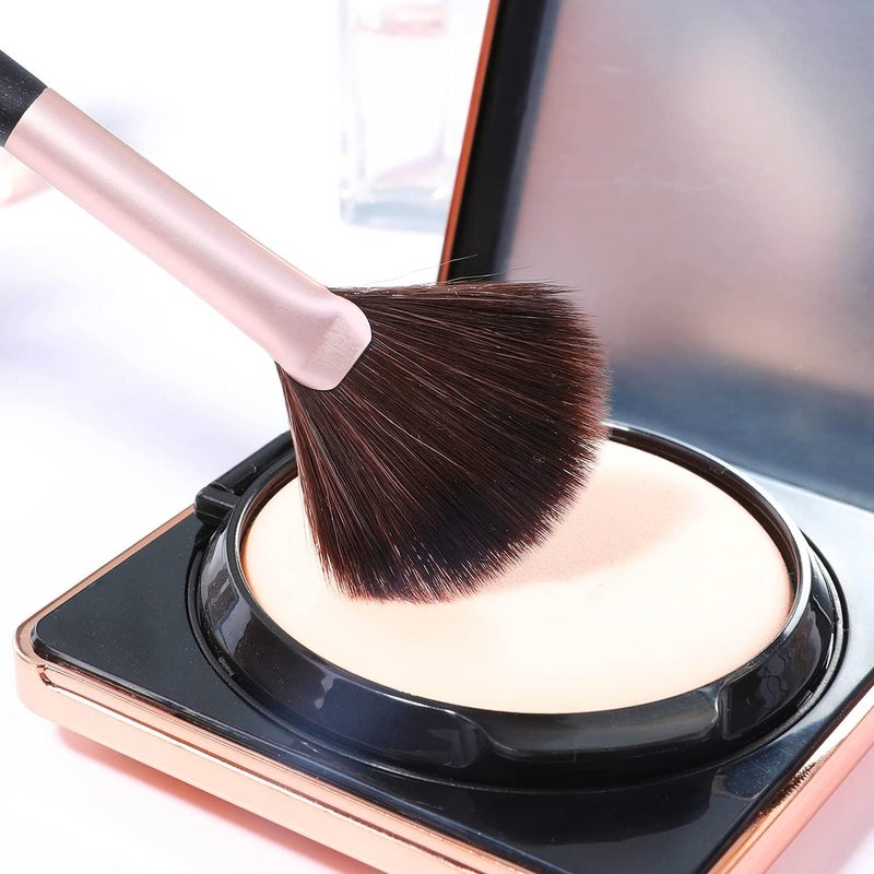 Energy Fan Brush Professional Blush Brush Soft Vegan Synthetic Makeup Brush for Face Highlighting,Buffing and Blending with Powder Cream Cosmetics Blusher Highlighter Applicator - Image 1