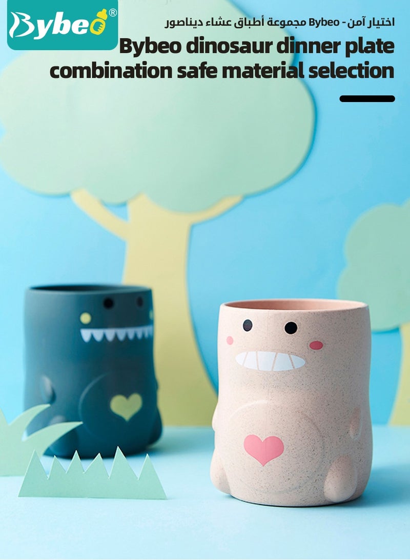 بيبو طقم تغذية الأطفال من 5 قطع، أدوات مائدة للأطفال، مستلزمات تغذية الرضع، طقم فطام LED لحديثي الولادة، مجموعة أدوات تناول الطعام الذاتية للرضع، وعاء للأطفال مع شفط، طبق سيليكون، كوب تدريب على الشرب، ملعقة وشوكة - Image 5