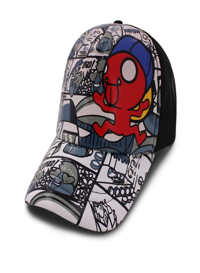 VRITRAZ Kids Cap with Funny Cartoon Comic Print | Stylish, Comfortable Summer Hat | for Lightweight, Adjustable, Stylish Hat for Boys & Girls - Image 1