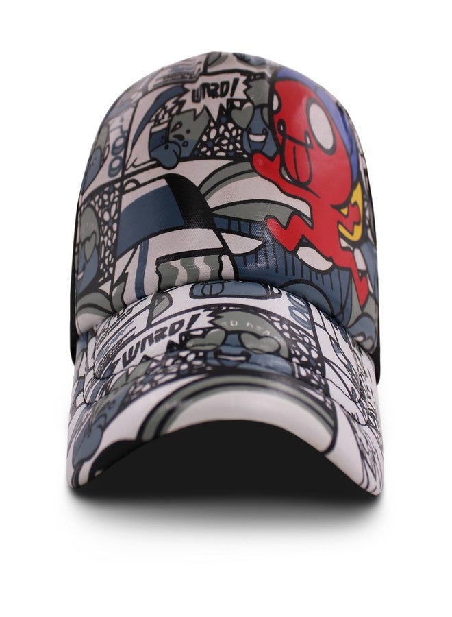 VRITRAZ Kids Cap with Funny Cartoon Comic Print | Stylish, Comfortable Summer Hat | for Lightweight, Adjustable, Stylish Hat for Boys & Girls - Image 2