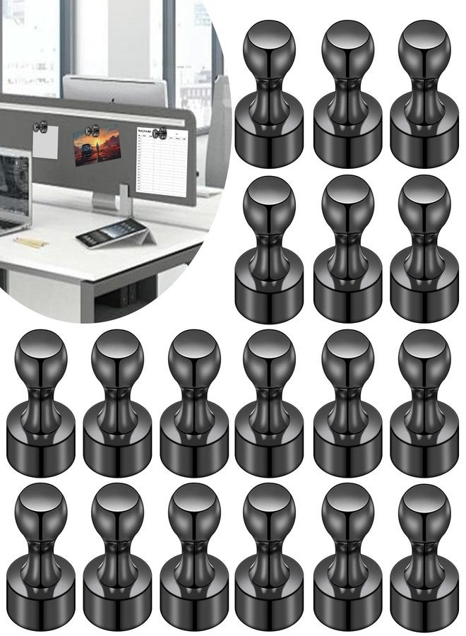 LOVIMAG Fridge Magnets 20Pcs Refrigerator Whiteboard Small Strong Magnet Classroom Kitchen Accessories Decorative Locker Set Decor Must Haves Office Calendar Refrigerador Magnetic Cute Crafts Black - Image 1