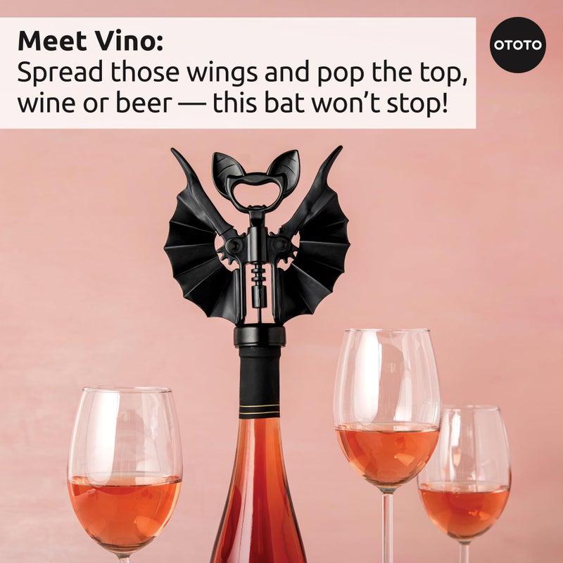 OTOTO Boo-tiful Crew Bundle of Elizabat, Vino, Gracula - Halloween Kitchen Decor Goth Accessories, Cool Kitchen Gadgets, Bat Scissors, Spooky, Witchy Bottle Opener, Garlic Crusher, Spooky Funny Gifts - Image 4