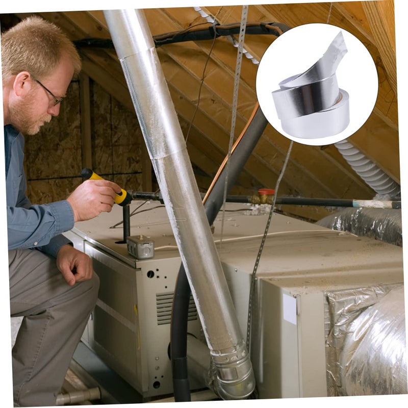 2 قطعة من شريط الألومنيوم الأسود العازل للحرارة للصق وتغليف مجاري الهواء - Image 4