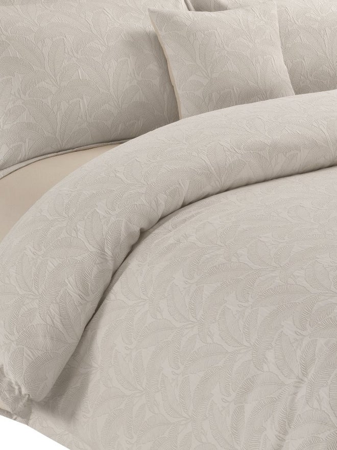 VALENTINI 4-Piece Jacquard Comforter Twin 5 Pcs Set Beige - Image 3