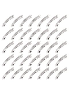 Mardatt 100 Pcs French Barrette Hair Clips Assortment Set 236 Inch Silver Metal Blank Alligator Hairpin Rectangle Craft Bow Clips for DIY Hairdressing Accessories 6 cm 