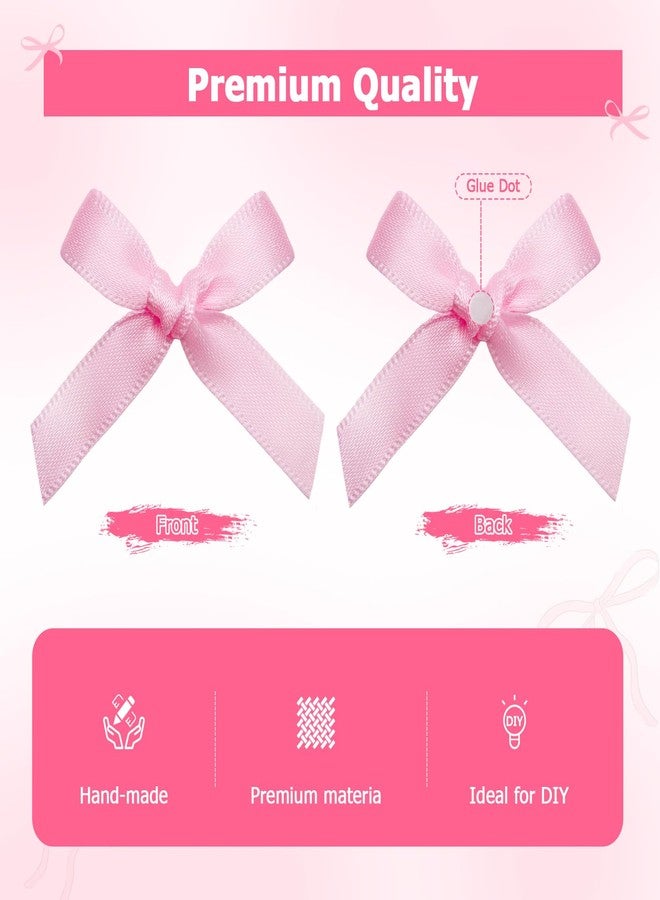 EONSUI 100PCS Mini Pink Bows Decoration with Glue Dots, Tiny Satin Ribbon Ornaments for DIY, Crafts, Favors, Fit for Wedding, Birthday, Bachelorette Party, Bridal Shower, Engagement, Baby Shower - Image 4