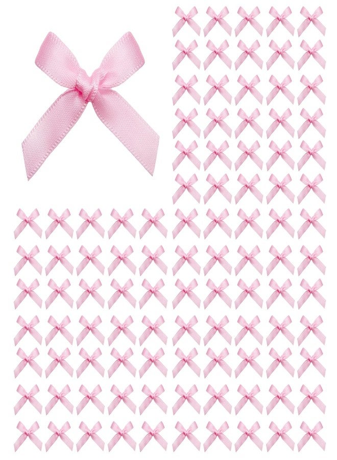 EONSUI 100PCS Mini Pink Bows Decoration with Glue Dots, Tiny Satin Ribbon Ornaments for DIY, Crafts, Favors, Fit for Wedding, Birthday, Bachelorette Party, Bridal Shower, Engagement, Baby Shower - Image 1