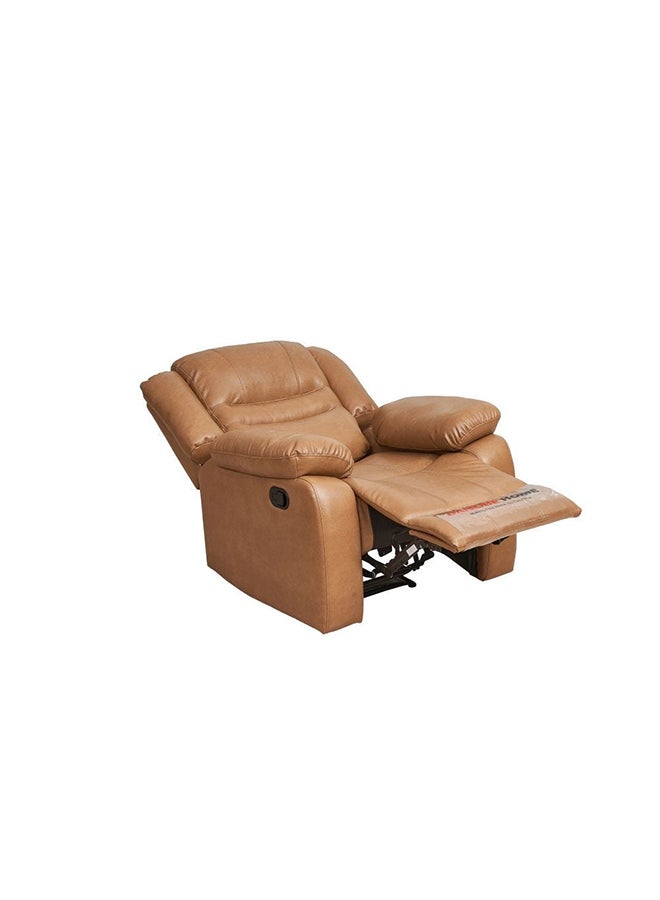 DANUBE HOME كرسي استرخاء جلدي هوائي من Dazler بتصميم عصري، أريكة ذات مقعد واحد، أثاث مريح لغرفة المعيشة، الطول 97 × العرض 94 × الارتفاع 104 سم، بني - Image 5