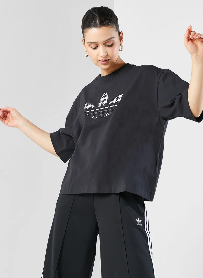 adidas Originals Houndstooth Trefoil Infill T-Shirt
