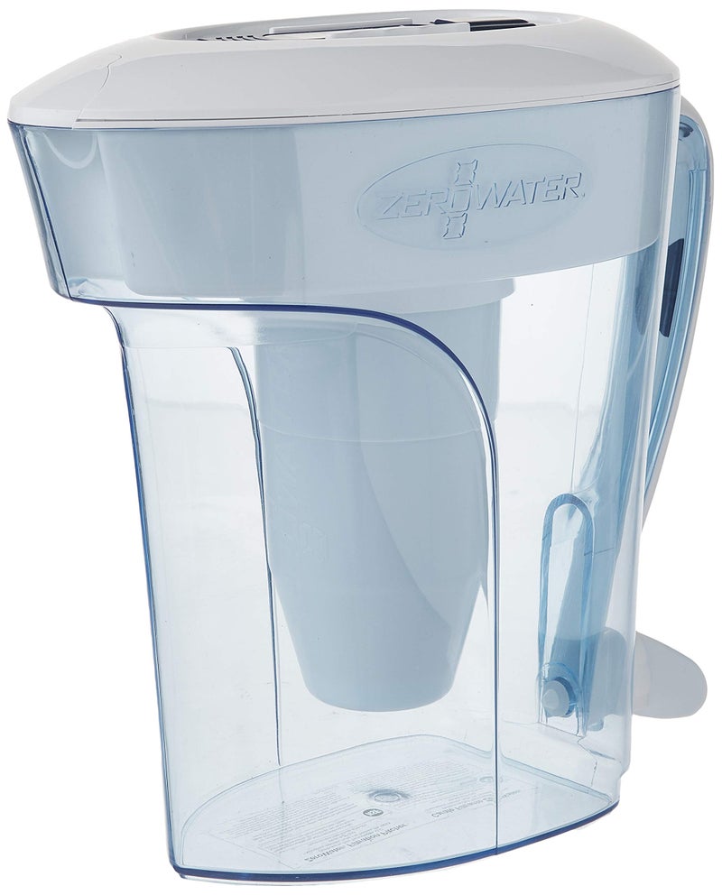 Zero Ready Pour Blue Pitcher 10Cup 10 Cup White