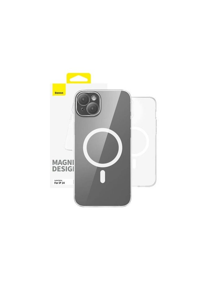 بيسوس حافظة هاتف مغناطيسية من OS-Baseus Lucent Series لهاتف iP 14، شفافة - Image 2