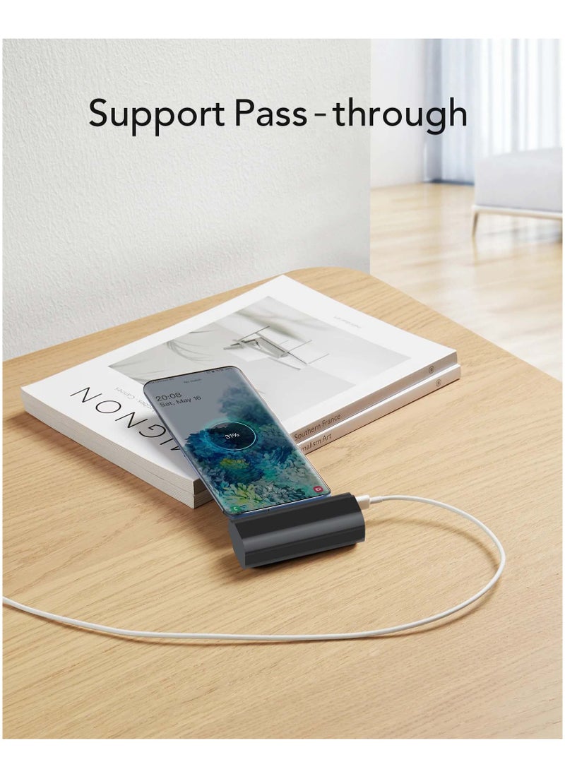 Brave - Mini Portable Charger 5000mAh - 20W PD Ultra-Compact Fast Charging Power Bank, Cordless Battery Pack Compatible with iPhone 16 Pro Max, 16 Pro, 16 Plus, iPhone 15 Series, Samsung Galaxy S24/S23/S22/S21/S20, Huawei, and All Android Devices- Black - Image 1