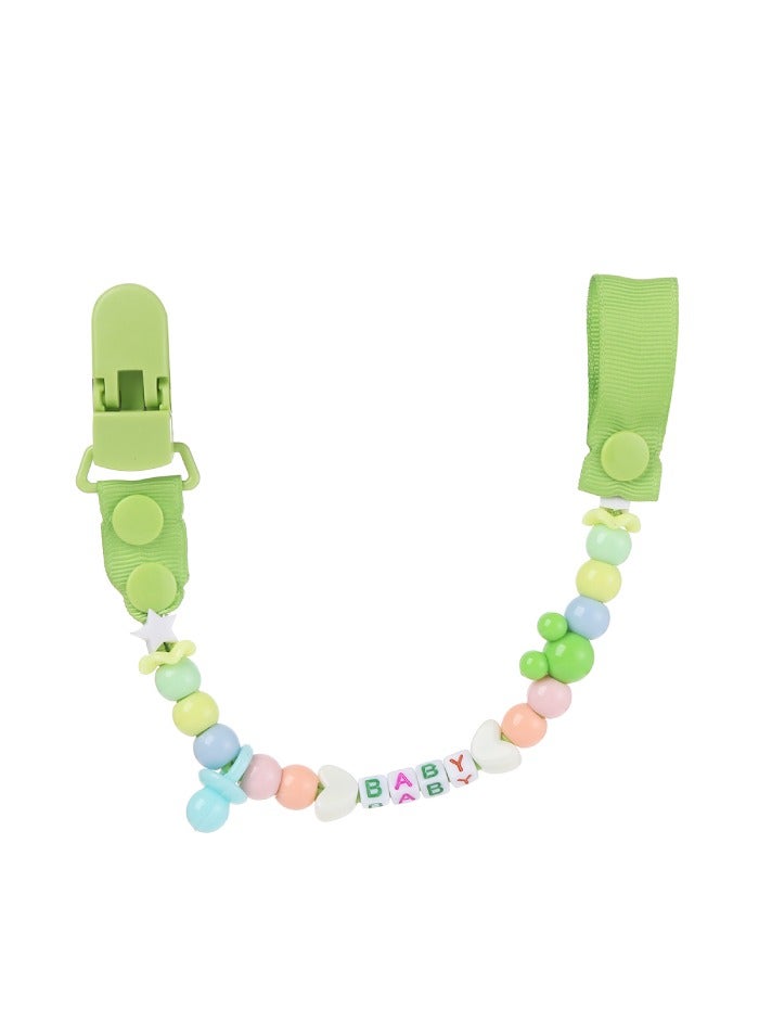 Factory Price Pacifier Clips For Babies, Silicone Playful Soft-ended Clip Cloth Holder Green 