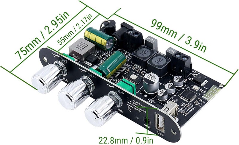 Marhynchus 100W Stereo Pairing Amplifier Board 5.3 Amp Module with Speaker Pairing Dual Indicator Lights for TV Computer Audio Devices - Image 4