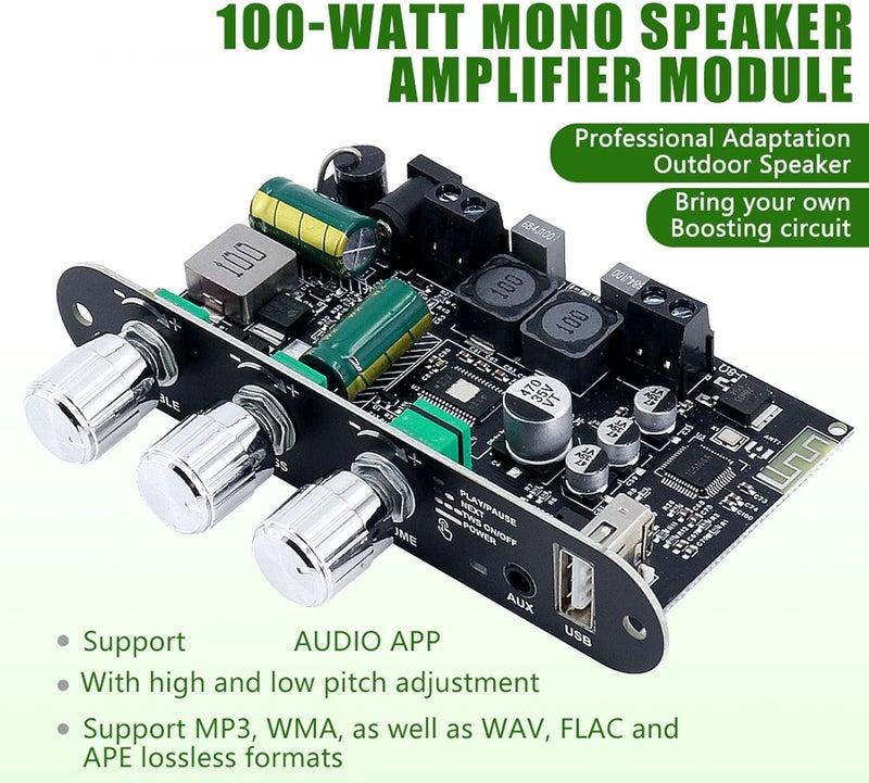 Marhynchus 100W Stereo Pairing Amplifier Board 5.3 Amp Module with Speaker Pairing Dual Indicator Lights for TV Computer Audio Devices - Image 3