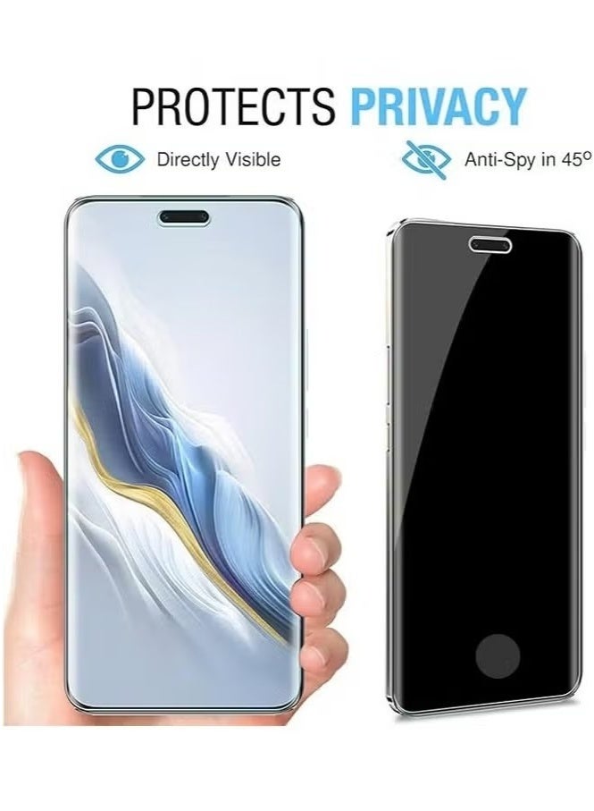 SNBFA 2Pcs Privacy Screen Protector for Honor X9c 5G Tempered Glass,Support Fingerprint Unlocking,9H Hardness Anti-Spy Full Coverage Protector Anti Scratch Screen Protector  - Image 3