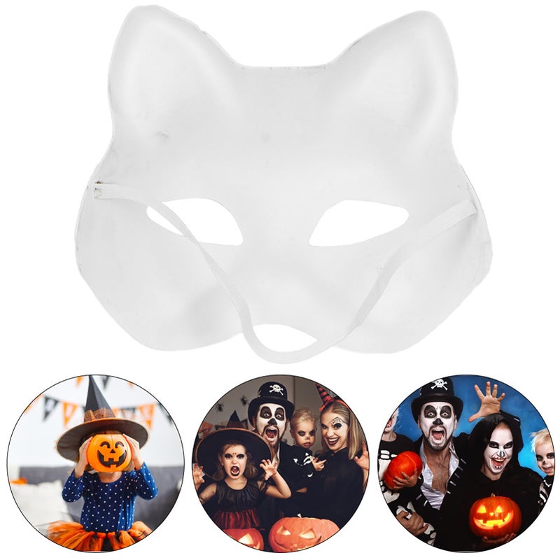Blank Mask: White Adult Size - Eco-Friendly Non-Toxic Material, Elastic Back Strap, DIY Craft Mask for Halloween, Costume Parties, School Events & Festivals - Image 3