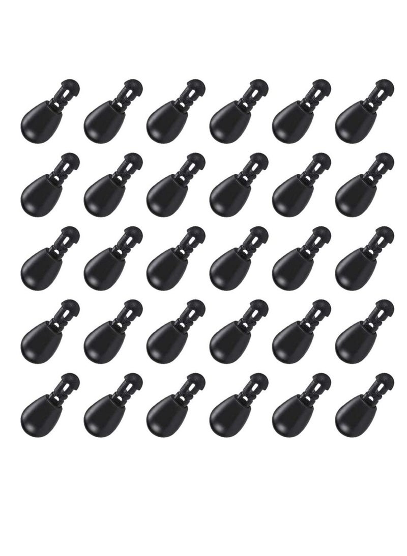 KASTWAVE 30 Pcs Fishing Beads Black Quick Change Connector Fishing Accessories 0.35inch for Hook links Fishing Line NC044 - Image 1