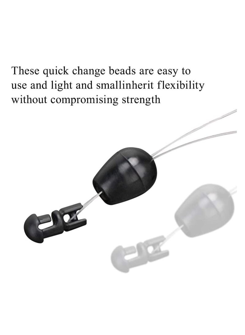 KASTWAVE 30 Pcs Fishing Beads Black Quick Change Connector Fishing Accessories 0.35inch for Hook links Fishing Line NC044 - Image 5