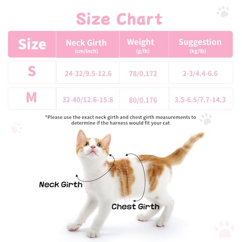 NCMAMA Cat Vest Harness and Leash Set for Walking Escape Proof, Adjustable Kitten Harness and Leash Set Breathable Mesh with Bow Harness for Kitty Puppy Bunny(Pink Small) - Image 2