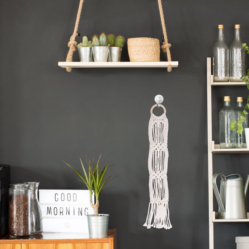 2pcs Hand-Woven Macrame Wall Hanging Tapestry for Photo Clipping Nordic Style Cotton Rope Wall Decor for Bedroom Living Room Office Tassel Pendant - Image 4