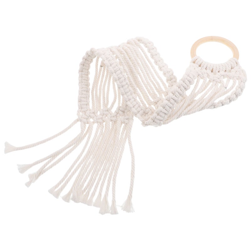 2pcs Hand-Woven Macrame Wall Hanging Tapestry for Photo Clipping Nordic Style Cotton Rope Wall Decor for Bedroom Living Room Office Tassel Pendant - Image 5