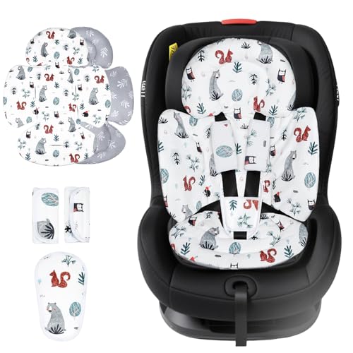 KAKIBLIN Infant Car Seat Insert, Breathable Reversible Car Seat Head Support for Infant, Newborn Car Seat Insert for Girls Boys, Fits for Stroller, Baby Swing, Bassinets, Pushchair (Gray) - Image 1