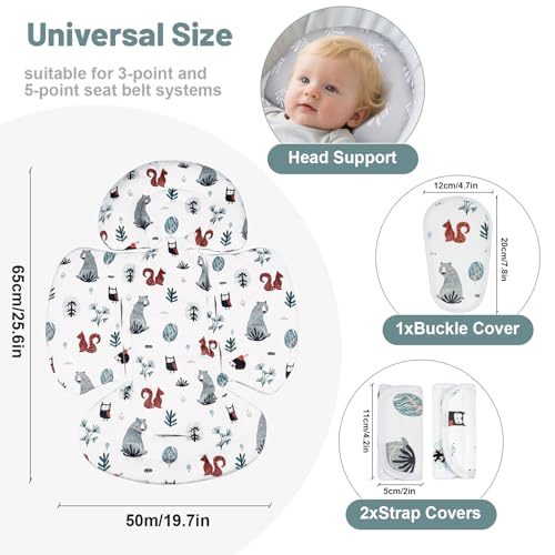 KAKIBLIN Infant Car Seat Insert, Breathable Reversible Car Seat Head Support for Infant, Newborn Car Seat Insert for Girls Boys, Fits for Stroller, Baby Swing, Bassinets, Pushchair (Gray) - Image 5