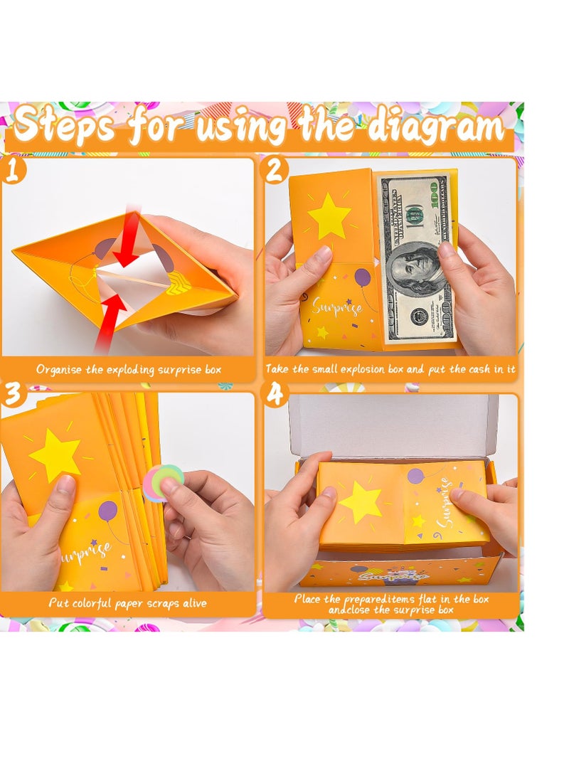 Zikra صندوق هدايا مفاجأة متفجر للمال، صندوق انفجار منبثق مع قصاصات ورقية، صندوق هدايا ظرف أحمر قابل للطي، صندوق مال لعيد الميلاد السعيد، للنساء والرجال والأطفال لعيد الميلاد والذكرى السنوية وعرض الزواج - Image 5